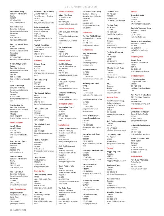 Los Angeles Magazine Real Estate All Stars 2024 List